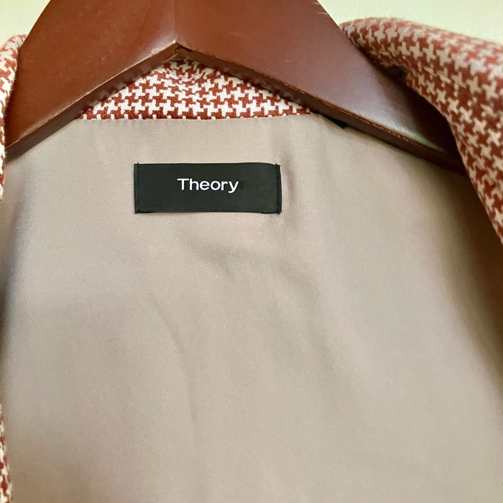 Theory Red and White Houndstooth Blazer - Picture 8 of 16